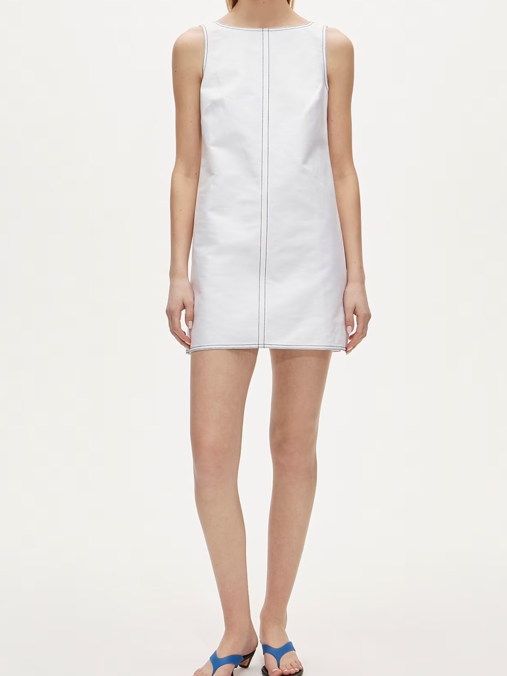 J Crew Contrast-stitch Billie dress in double cotton poplin NWT